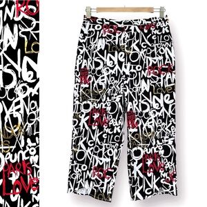 Forwear New York Graffiti Style Capri Cropped Pants High Waist Back Zip …